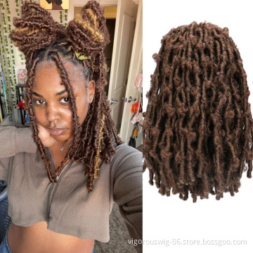 Wholesale 18inch Distressed Butterfly Locs Crochet Hair Premade Ombre Color Faux Locs Vendor synthetic brasiding Hair Extension